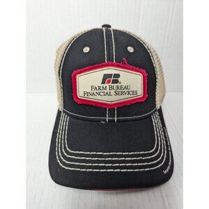 Farm Bureau Financial Services Red Begie Black mesh stitched baseball cap adjust